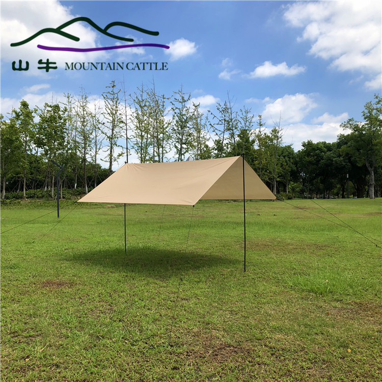 3*3 m Polyester Rod-less Outdoor Canopy Tent Sunshade Beach Floor Cloth Adhesive Anti-rain UV Moisture-proof Mat