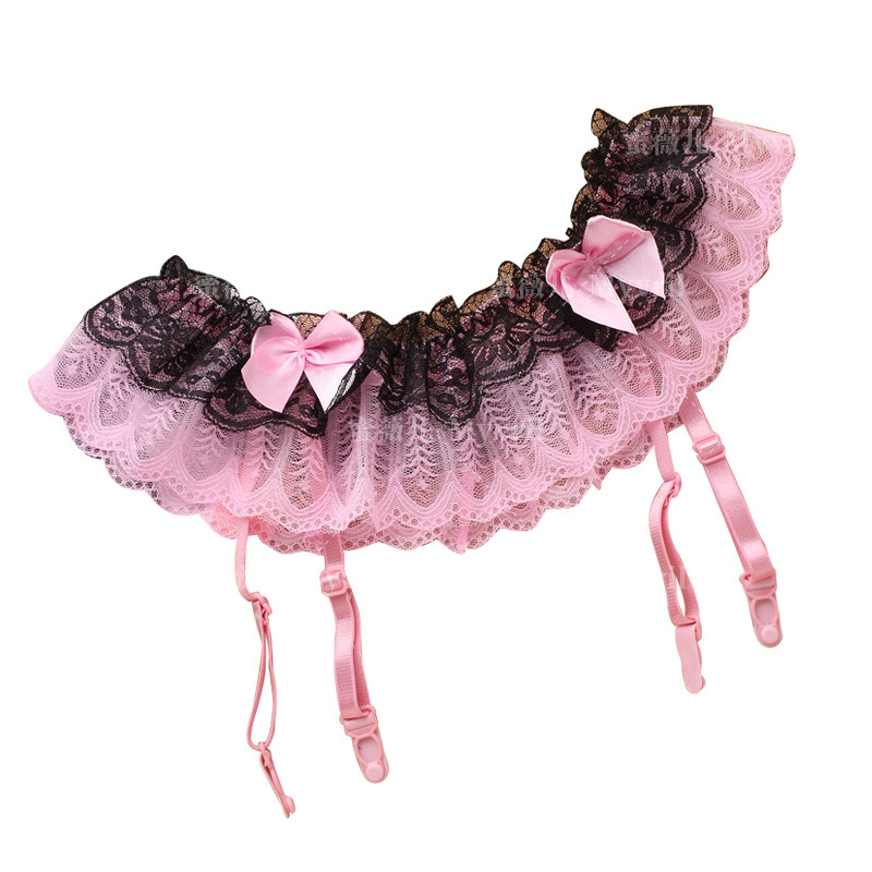 European and American Sexy Garter Belt Double Lace Temptation Garter Belt Matching Fun Set Without T-Pantyhose 9922