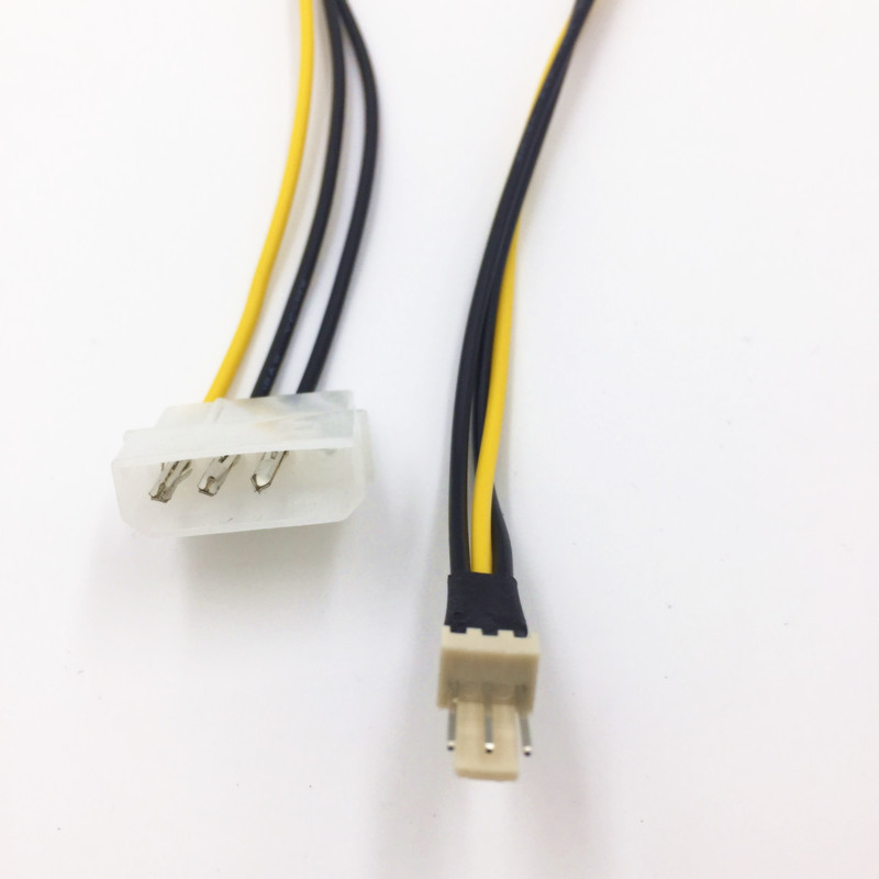 Large 4PIN to small 3P pin holder fan cable 3pin/3pin fan to power supply fan adapter cable