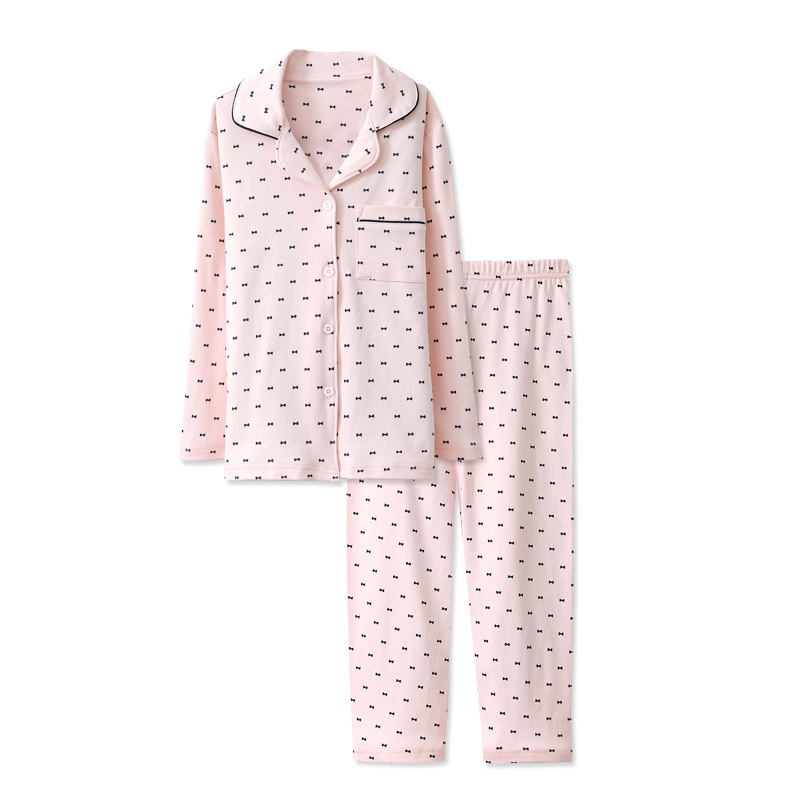 Children's Home Clothes Cotton Autumn and Winter Thickened Parent-Child Pajamas Suit Autumn and Winter Parent-Child Home Clothes