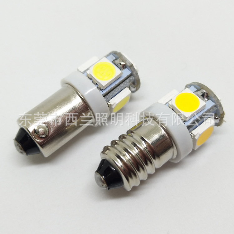 E10 thread BA9S BAX9S crooked foot 5SMD 5050 LED width light