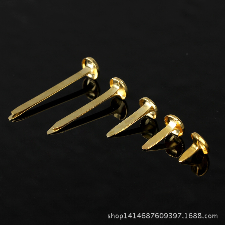 DIY Handmade Two-Legged Nails, Environmentally Friendly Electroplated Gold Picture Nails, Metal Two-Legged Nails, Eight-Legged Kidsren's Iron 19 Nails