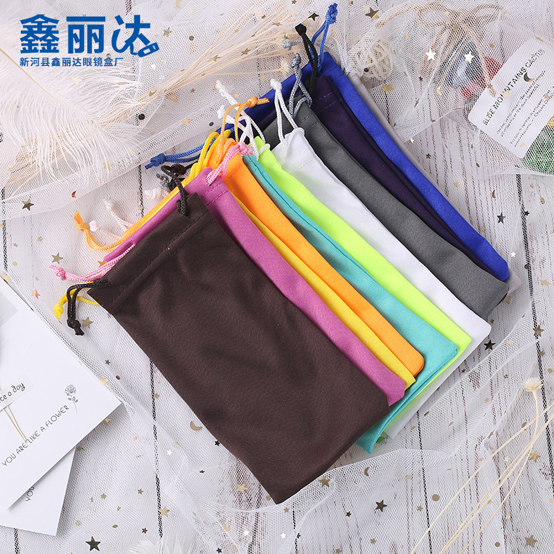 Оптовая сумка для очков из микрофибры многоцветная сумка для солнцезащитных очков, чехол для очков с завязками, тканевая сумка для хранения, индивидуальная настройка