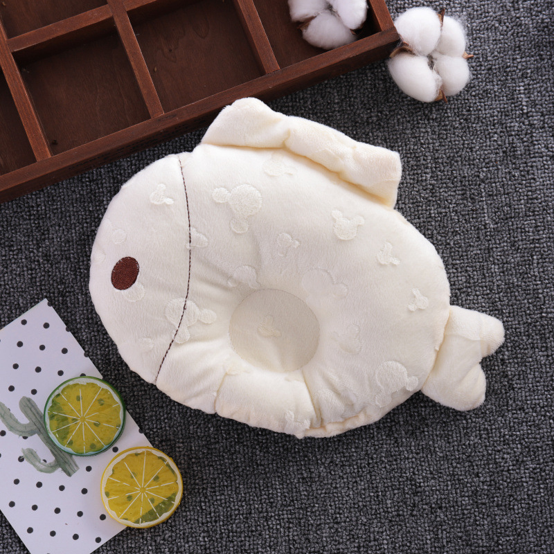 Подушка фиксированная противо-деформационная в форме головы для новорожденных подушка из перлового хлопка 0-1 год