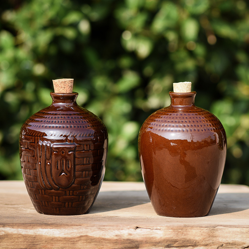 1 jin wine word bamboo woven red and yellow liquor yixing purple sand ceramic wine bottle wine jar