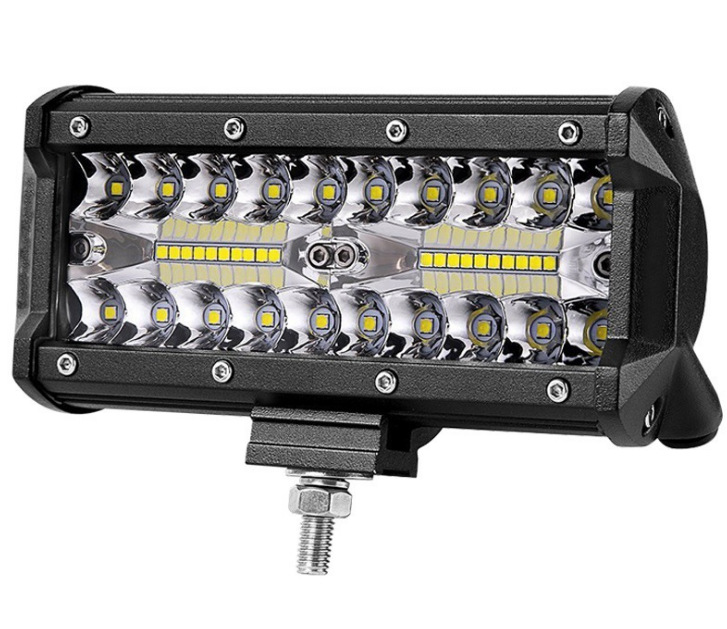 LED three-row strip light 120W work light modified off-road vehicle light roof light off-road vehicle spotlight strip light