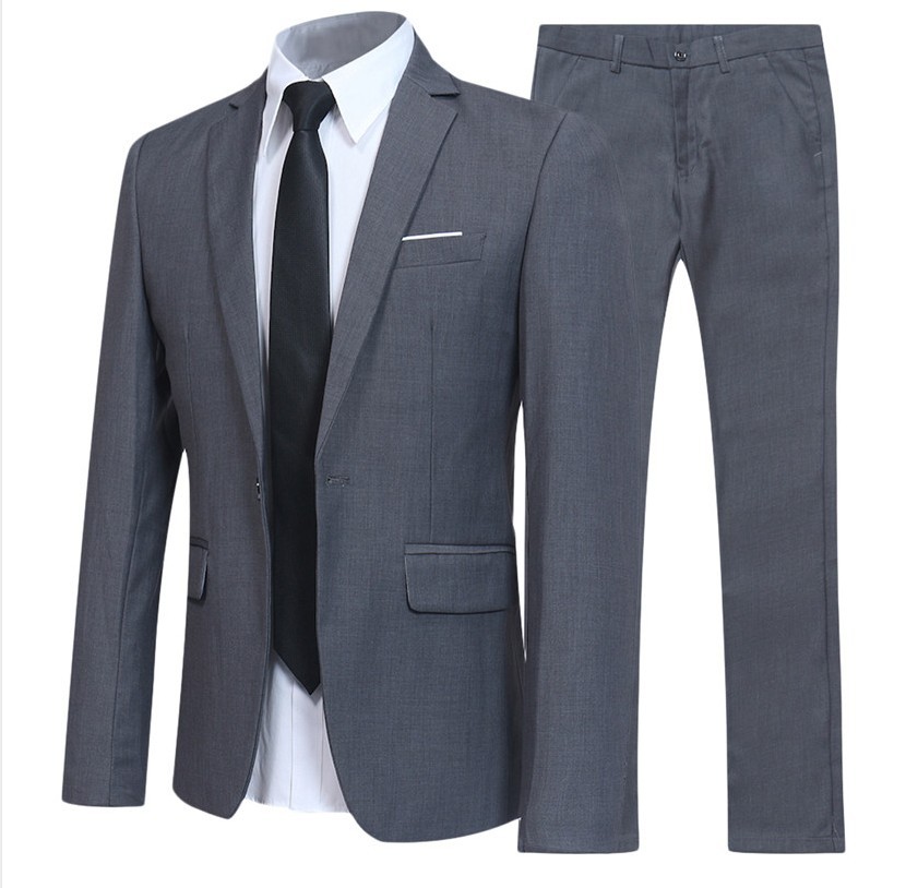 Suit suit men's autumn business wear Korean slim fit business formal wear two-piece suit men's bridegroom wedding dress