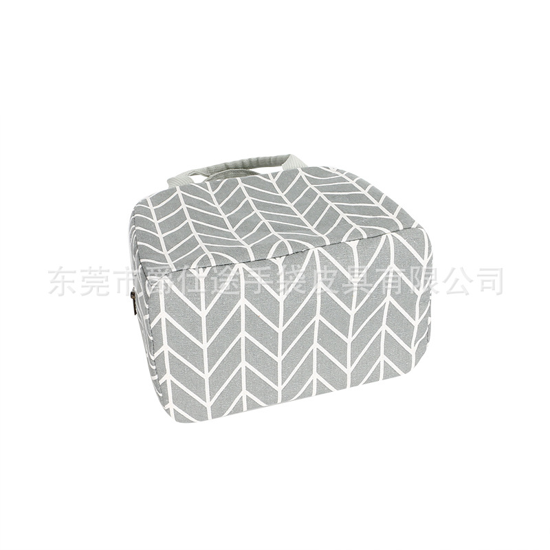 New Fashionable Linen Cold Ice Bag, Simple Printed Linen Lunch Bag, Hand-Held Insulated Bag with Rice