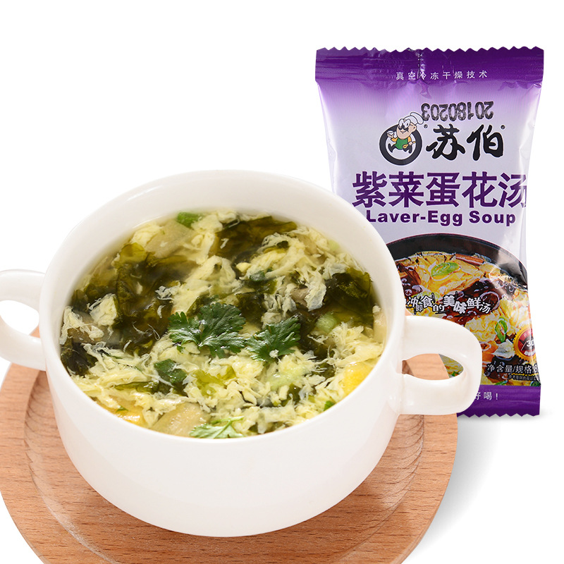 Subo Convenient Instant Food Freeze-dried Seaweed Egg Drop Soup 8g/pack Wholesale