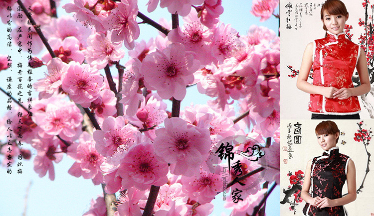 Brocade Fabric Ancient Costume Hanfu COS Clothing Cheongsam Fabric Chinese Style Silk Fabric/Brocade Fabric-Plum Blossom