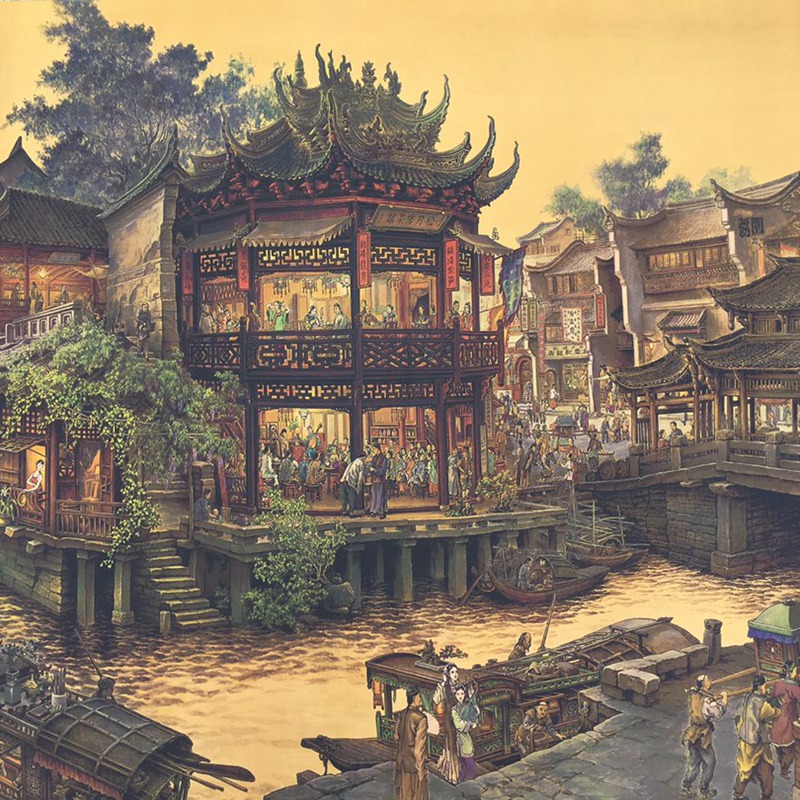 Antique Wholesale Banner Hanging Painting Long Scroll Painting Nangxiang Old Dream Office Hanging Painting Decoration Living Room Painting