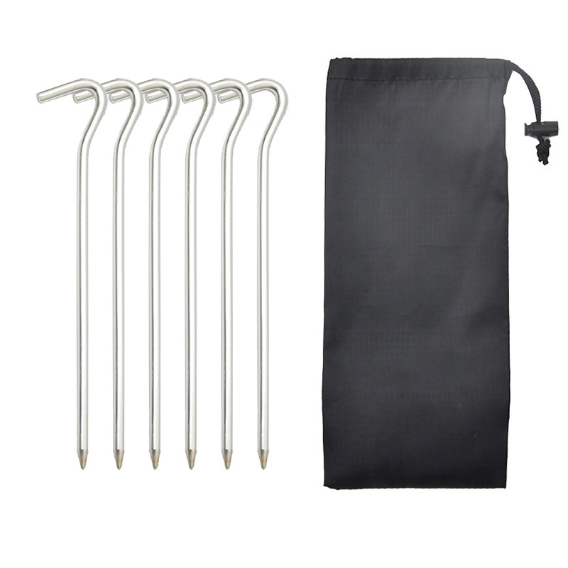 Cross-border Amazon Question Mark 7-type aluminum alloy ground nail camping tent canopy accessories windproof rope hammer Ding suit
