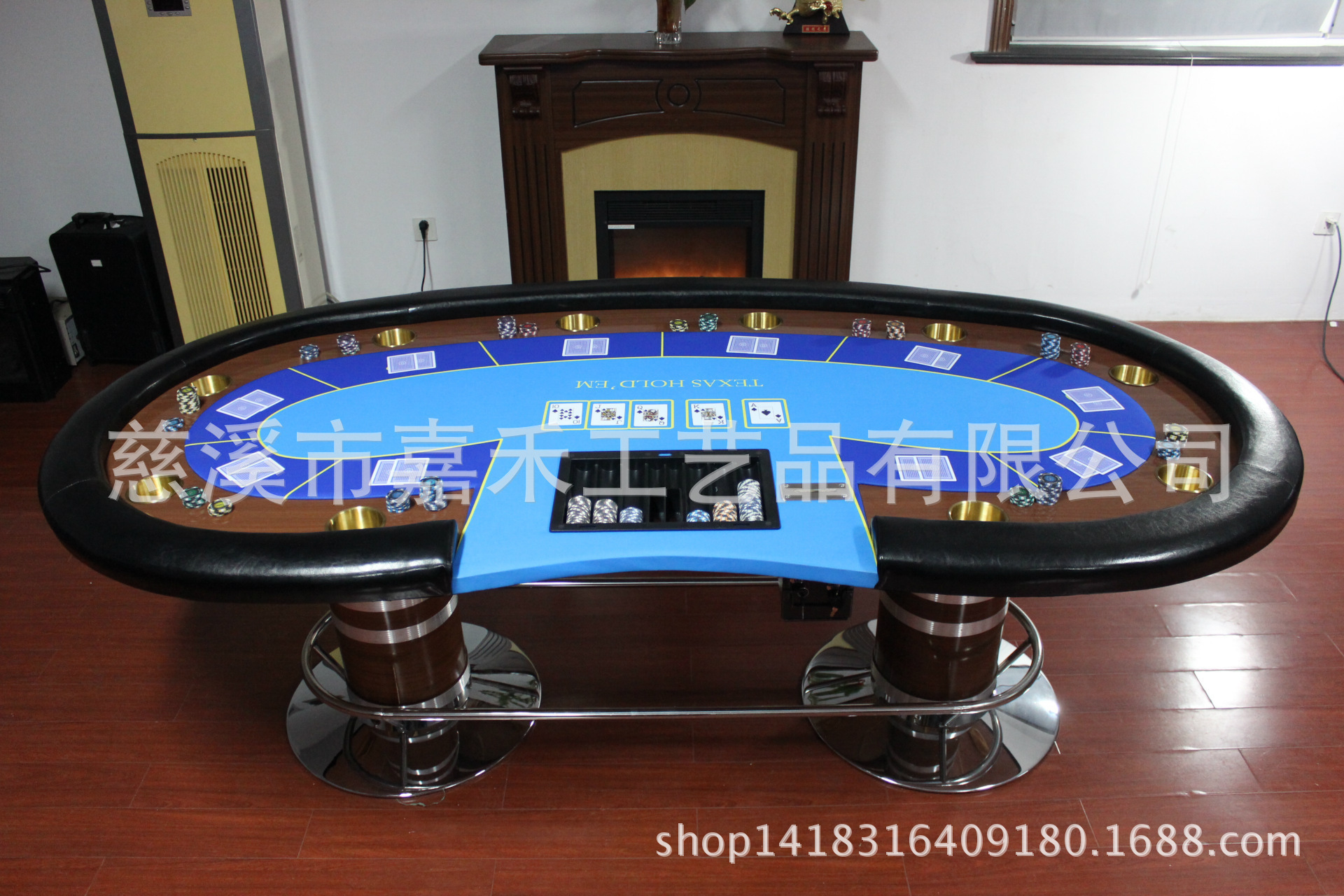 Manufacturer Produces 96inch Solid Wood Texas Hold'em Table with Customizable logo, Customized Entertainment Room Chess and Card Table