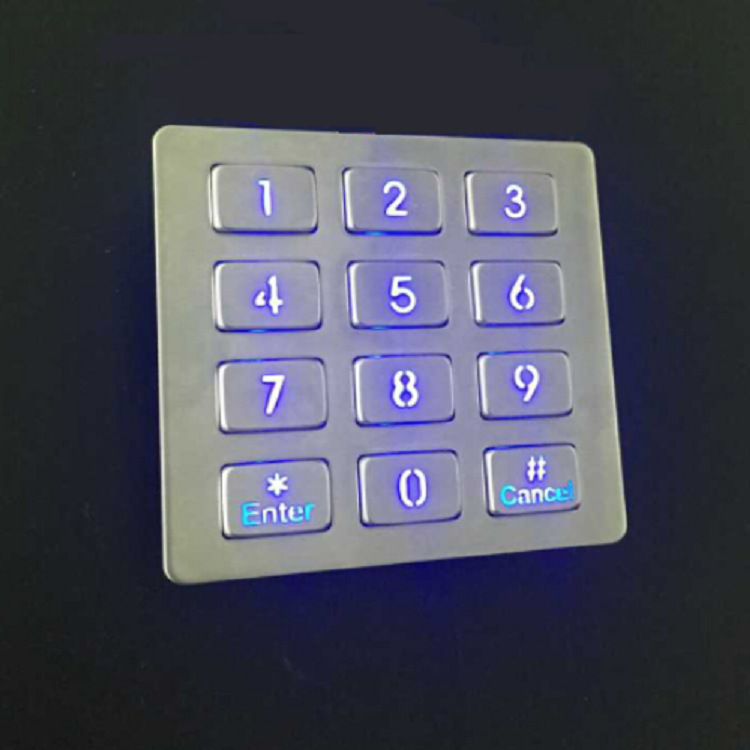 LED light keyboard | 12 key backlight | Self-service vending machine equipment luminous keyboard |