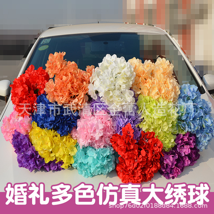 Большая 6-главная имитация цветка гортензии, свадебная имитация цветка, шелковый цветок, домашнее украшение