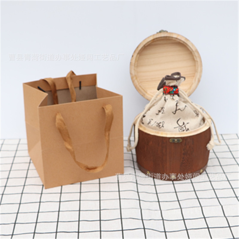 Спотовая поставка винтажной упаковки для чая, деревянная бочка для упаковки зрелого чая, маленькая зеленая бочка Ган