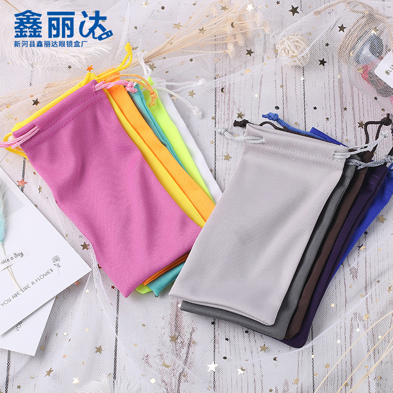 Wholesale Microfiber Glasses Bag Multi-Color Sunglasses Bag Glasses Case Drawstring Fabric Storage Bag Customization