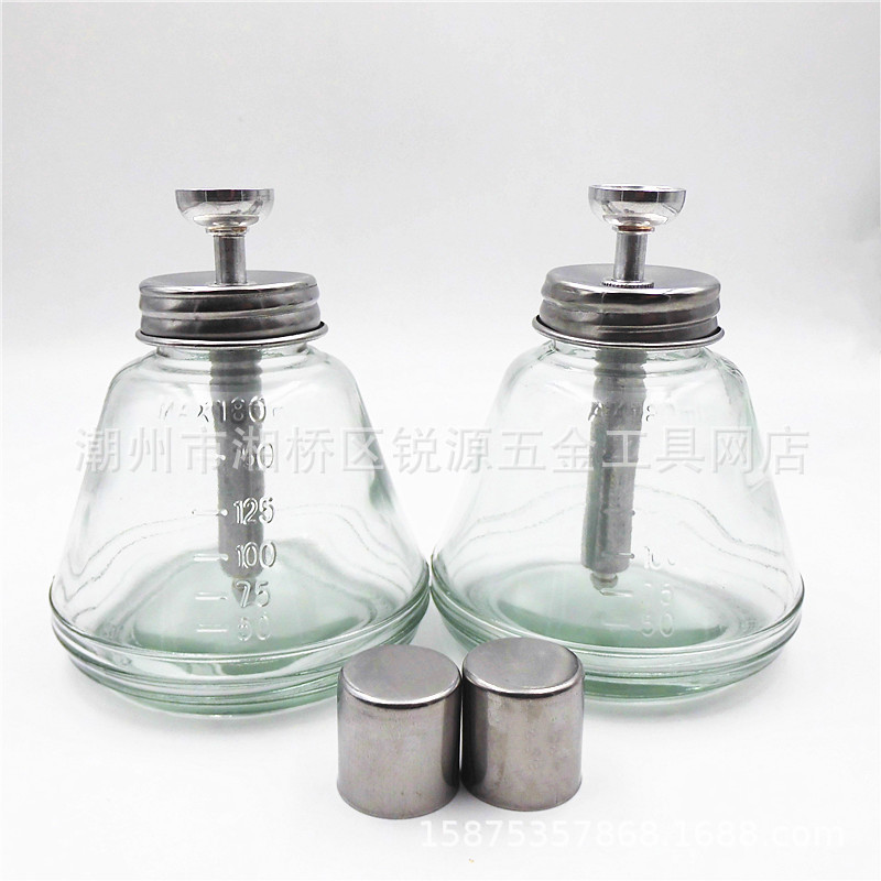 Cone copper core glass alcohol bottle Press alcohol bottle 180ml factory outlet