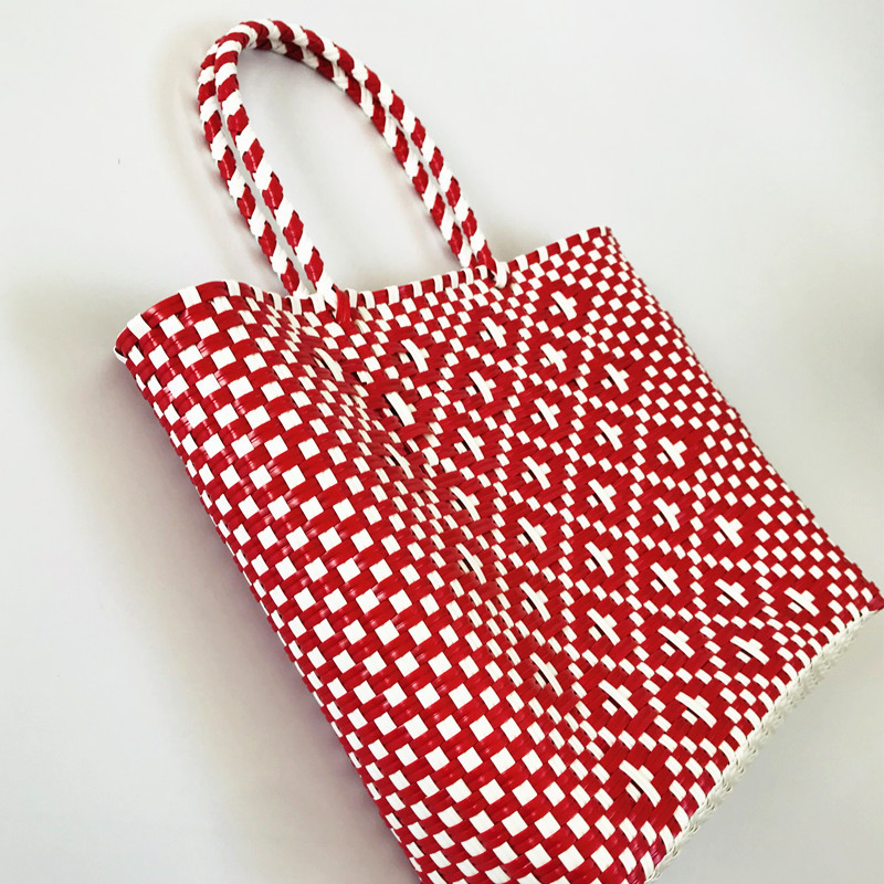 Fashion vegetable basket bag large bag leisure travel holiday bag shoulder handbag women's Mori hand-woven bag