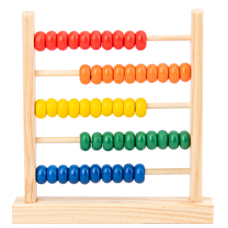 Five-Speed Calculation Rack Wooden Abacus Rack Kidsren's Early Education Educational Mathematics Arithmetic Toy Primary School Students Five-Element Counter