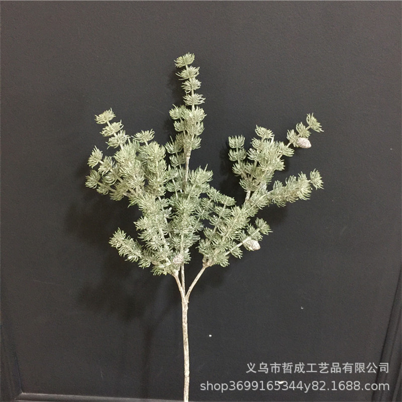 Cedar simulation pine needle tree fake pine branch flower arrangement plant wall with leaves welcome pine branch ball Christmas decorations