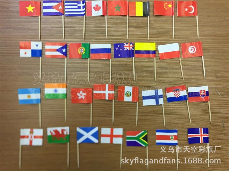 French toothpick flag environmental protection fruit cake Steak Pizza stick toothpick flag in stock custom toothpick flag