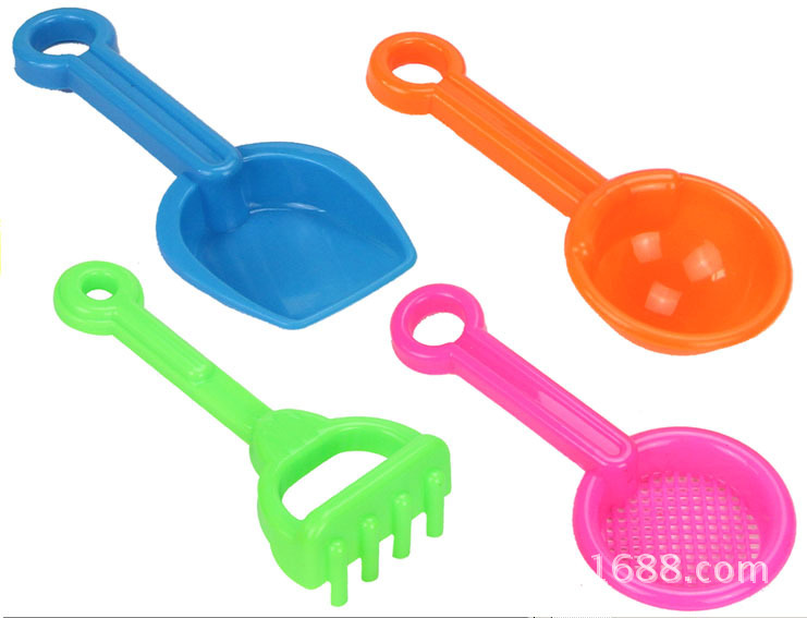 14 см длинные пляжные игрушки четыре смешанных инструмента для копания песка лопатка песочные часы ложка для песка грабли подарок