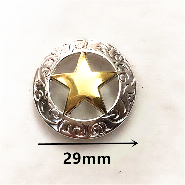 29mm five-pointed star cloth buckle DIY vintage leather leather art dollar buckle purse key buckle coin decorative buckle