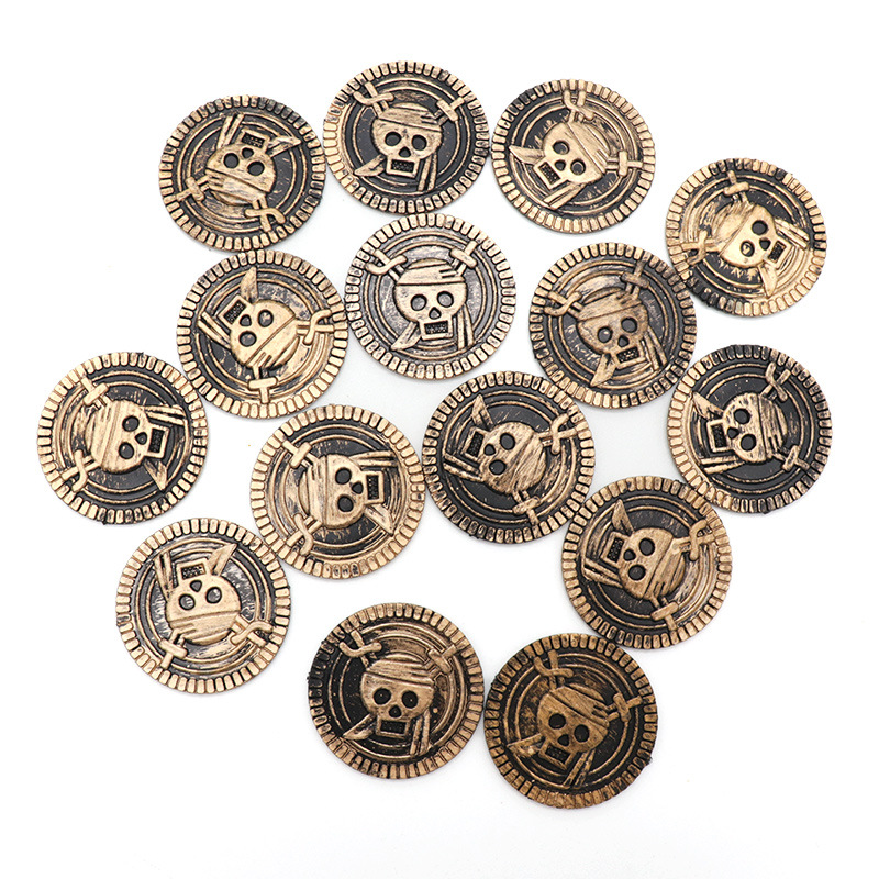 Export Halloween Party Promotional Decorations Plated Gold Coins Pirates Gold Coins Toy Game Coins