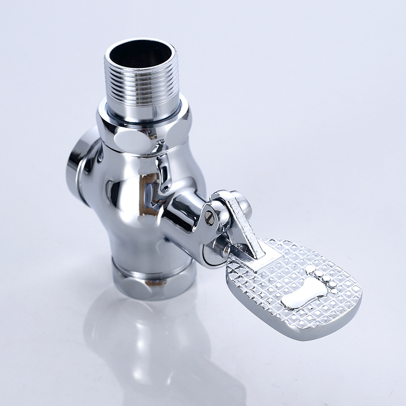 Copper Foot Flush Valve toilet flush valve with elbow foot valve delay flush valve for public places