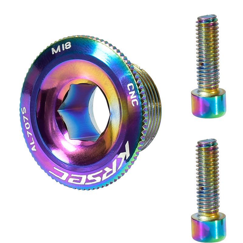 KRSEC aluminum alloy mountain bike color tooth plate crank cover crank screw M18 M20 compatible with Himano IXF
