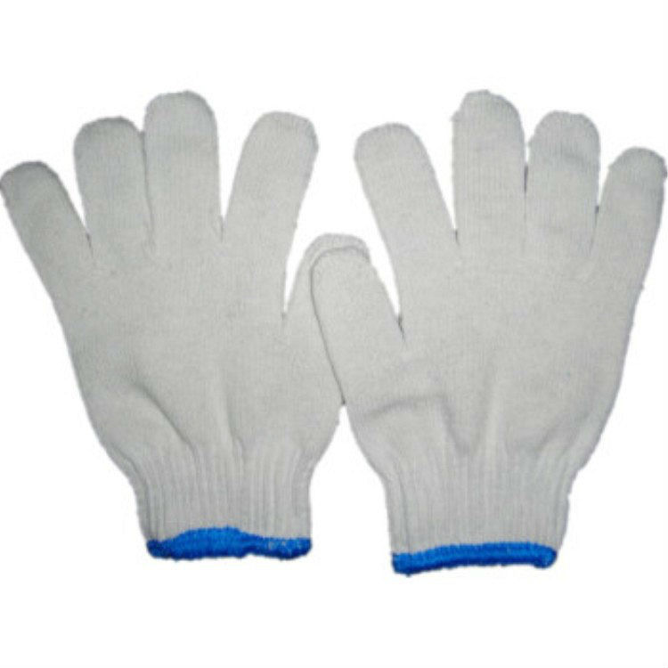 Полиэстеровая хлопковая пряжа, пряжа для защиты труда, рабочие перчатки для мужчин и женщин, износостойкие, хлопковые перчатки с белыми нитками, большие скидки