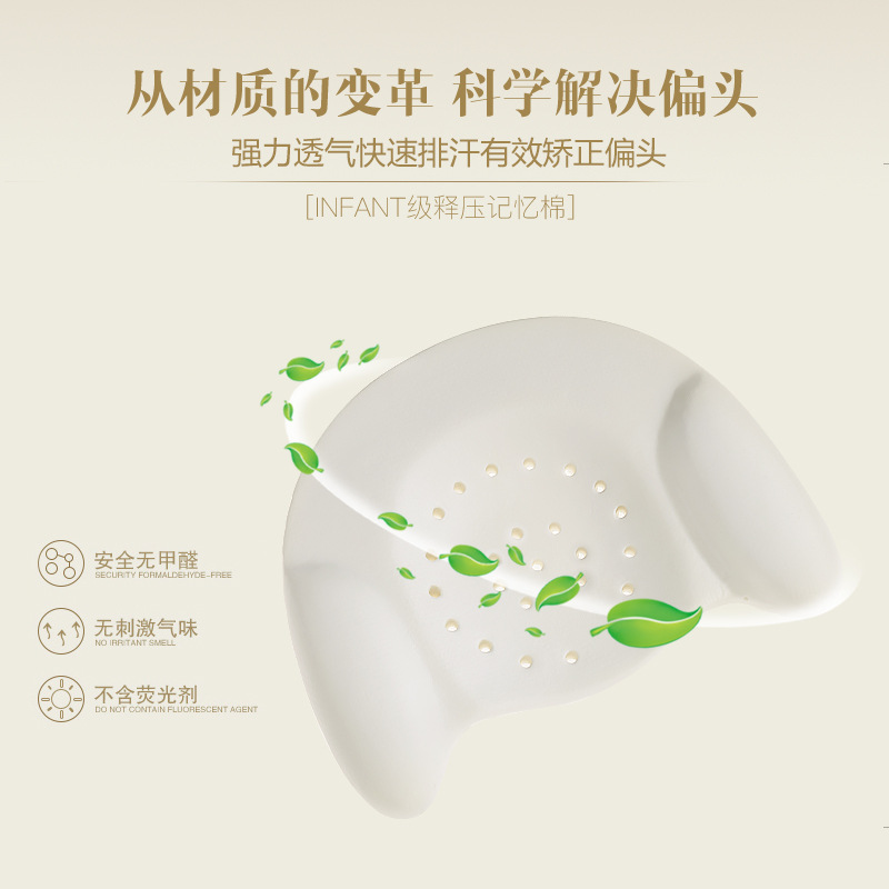 Zero pressure baby styling pillow correction pillow 0-1 years old newborn baby head shape correction anti-deviation head memory pillow