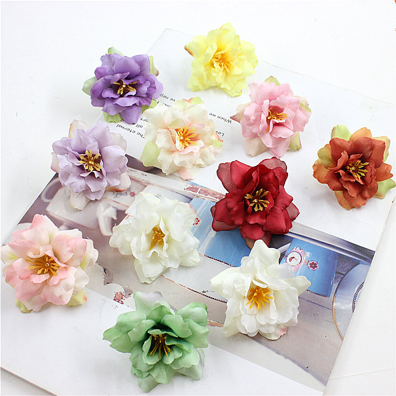 Искусственный цветок для свадьбы 5.5 см, фальшивый цветок, маленькая дикая роза, шелковый цветок, DIY цветочный шар, цветочная арка