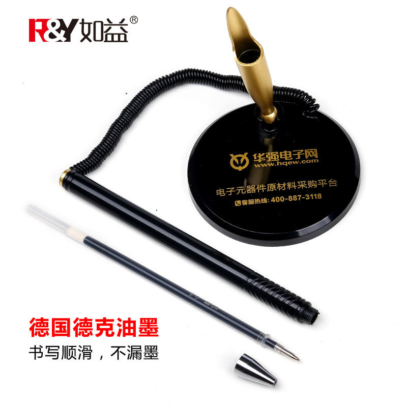 Counter pen custom logo front desk desktop paste fixed neutral pen custom Bank office signature pen