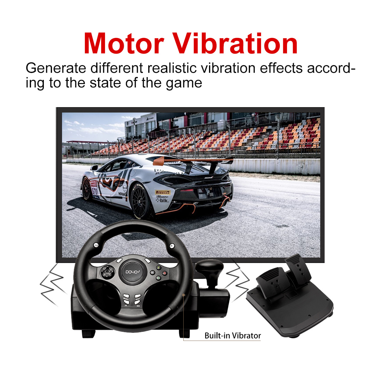 Game Steering Wheel for Pc, Switch, Xbox, and Android - All-In-One Multifunctional Racing Simulator with Vibration Function