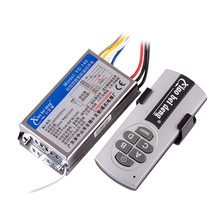 Crystal chandelier four-way remote control switch 220V four-way lamp wireless remote control lighting switch four-group controller