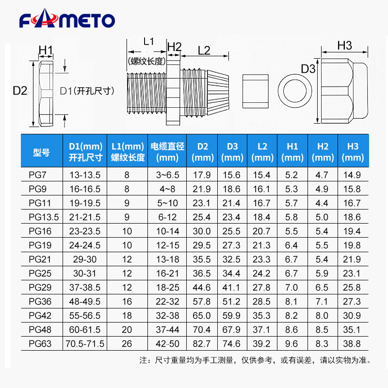 Waterproof Connector Glenn Glenn Nylon Connector Cable Connector PG Connector Wire Fixed Connector