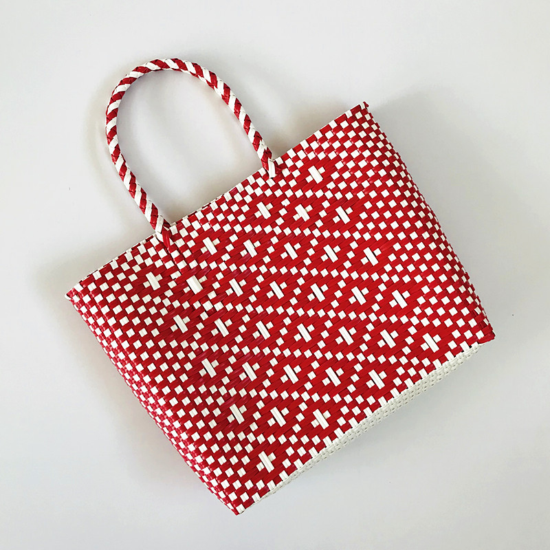 Fashion vegetable basket bag large bag leisure travel holiday bag shoulder handbag women's Mori hand-woven bag