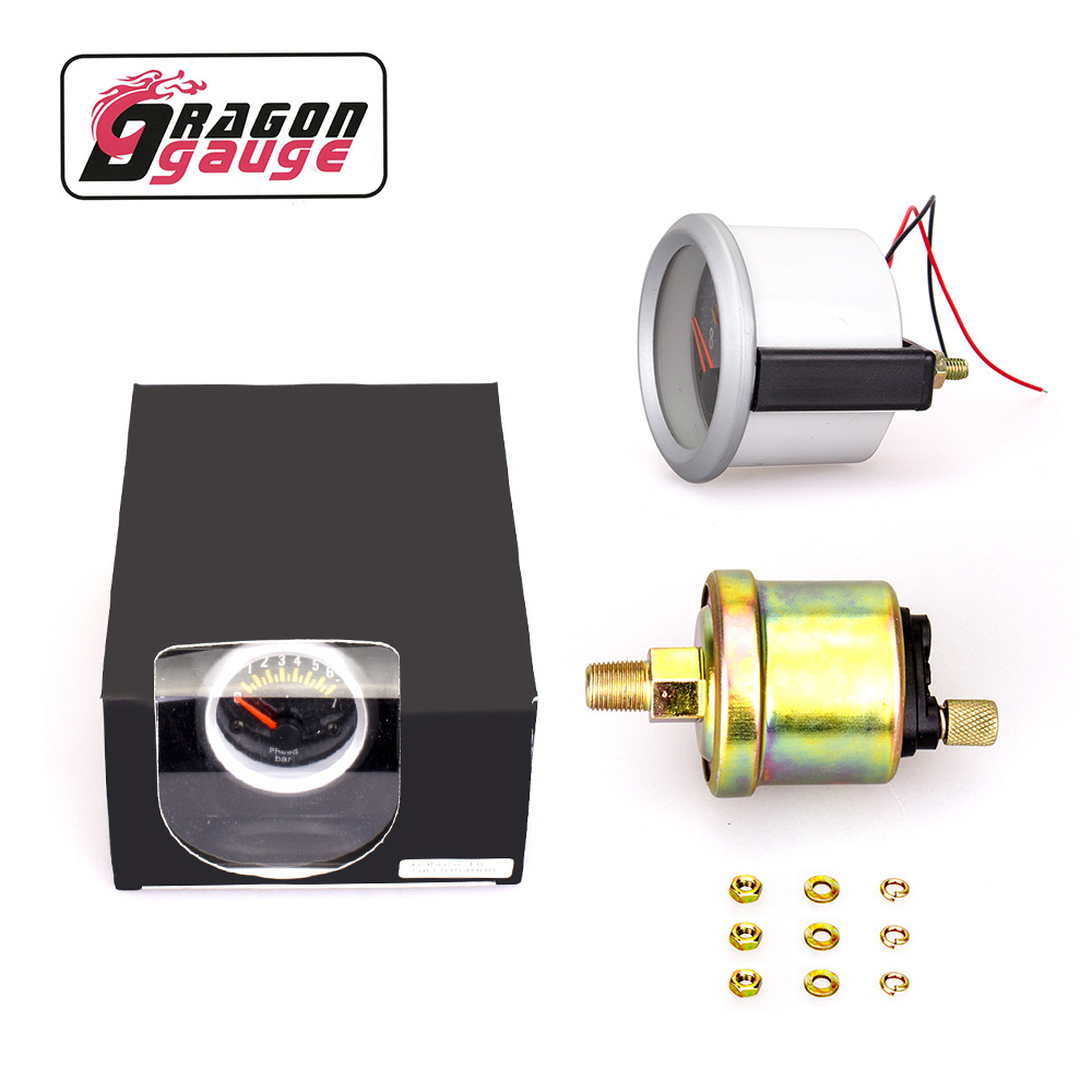 52mm car instrument modified oil pressure gauge carbon surface car oil pressure gauge