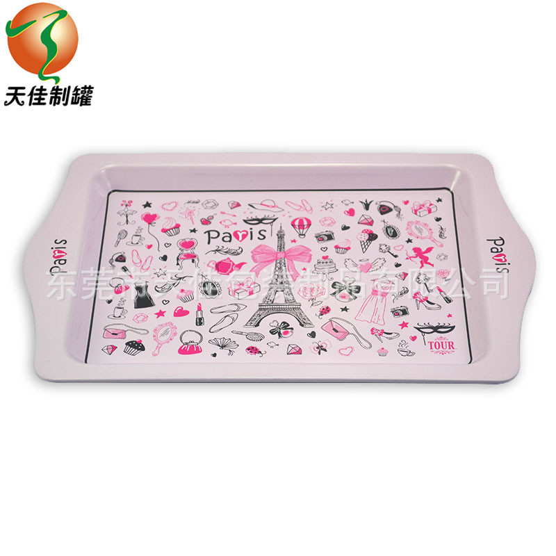 Spot Wholesale Fruit Food Rectangular 250 Medium-Shaped Tinplate Metal Tray