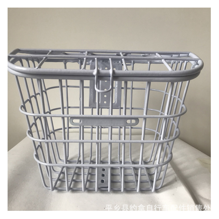 All-metal tube electric car basket car basket white front basket electric car accessories front and rear hanging decorative basket