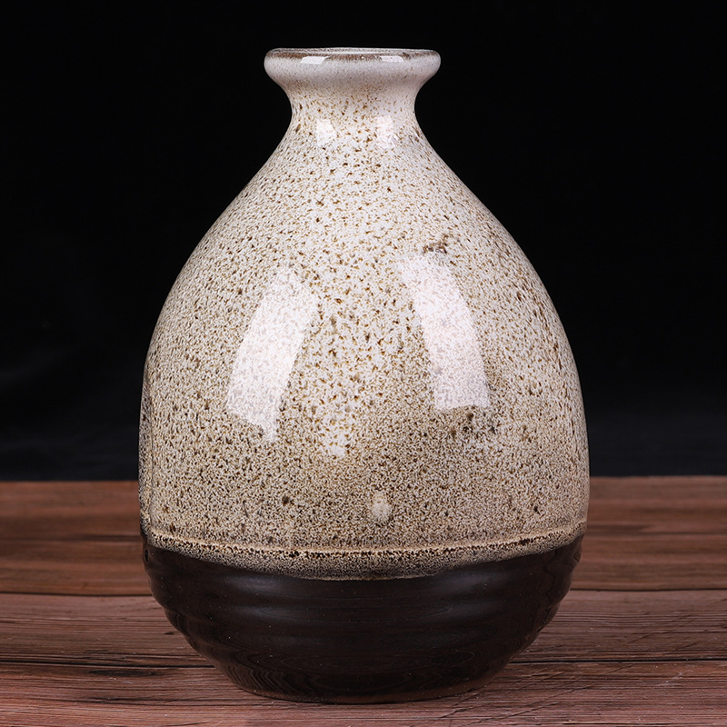 New 500ml Ceramic Wine Bottle Handmade Glaze Clay Antique Bottle 0.5kg Hand-Grabbed Art Ceramic Wine Bottle