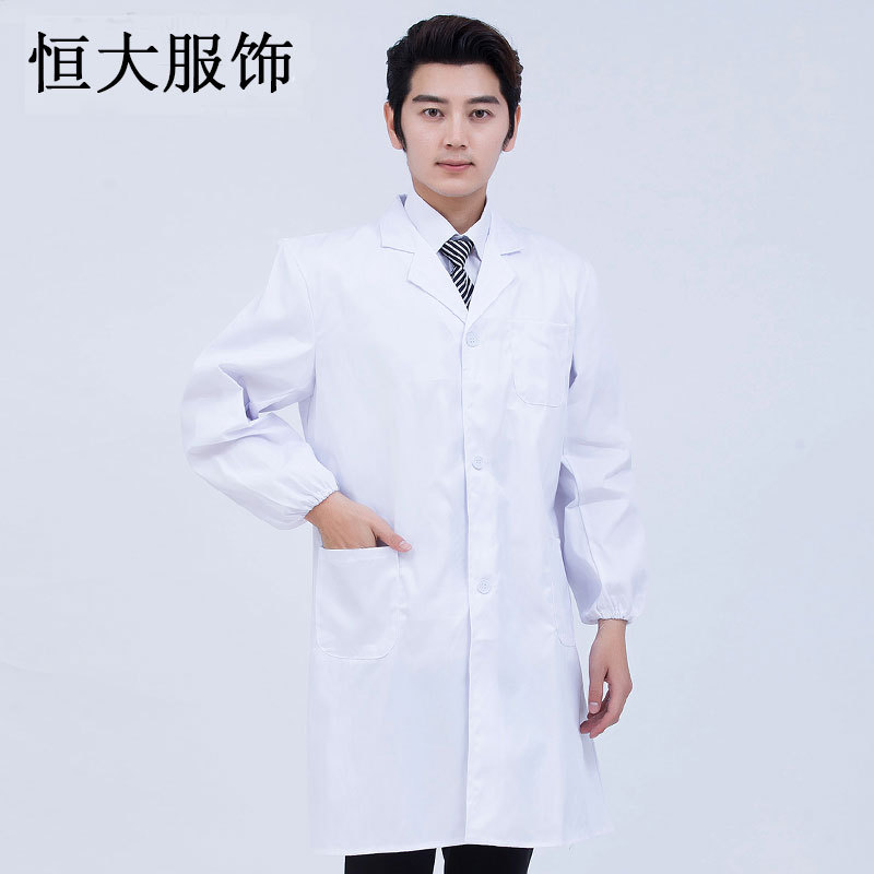 Chenjia white gown long sleeve thin summer female male student chemical experiment clothes nurse pharmacy work clothes doctor clothes