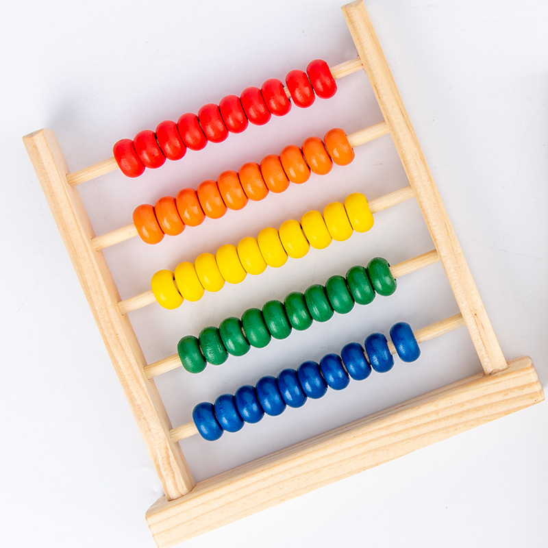 Five-Speed Calculation Rack Wooden Abacus Rack Kidsren's Early Education Educational Mathematics Arithmetic Toy Primary School Students Five-Element Counter