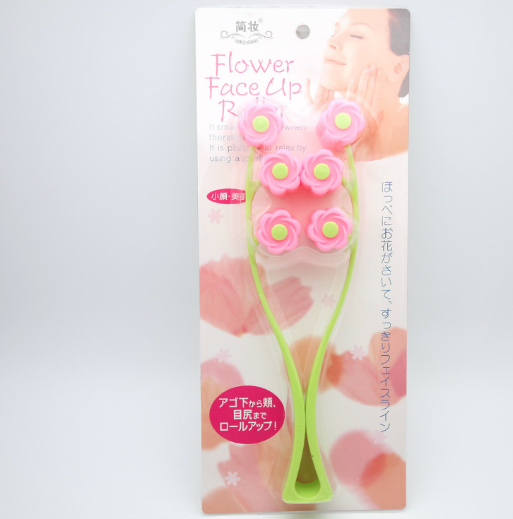 Three-stage pull-up small face flower roller rose massage roller Facial Massager Massage Roller 4158