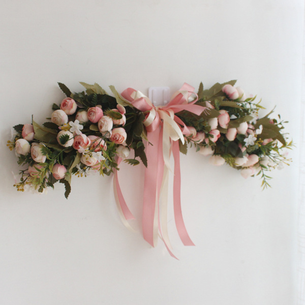 Artificial flower silk cloth flower wall decoration door decoration wreath lintel flower strip outdoor wedding holiday decoration fake flower Amazon