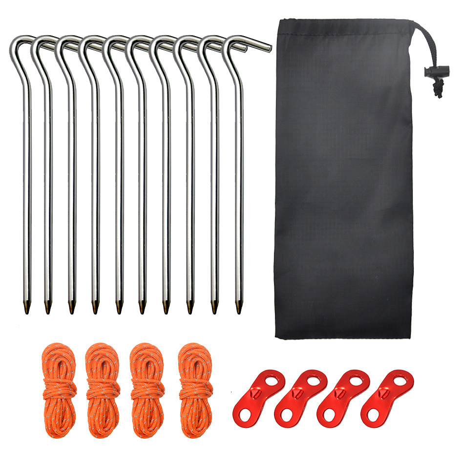 Cross-border Amazon Question Mark 7-type aluminum alloy ground nail camping tent canopy accessories windproof rope hammer Ding suit