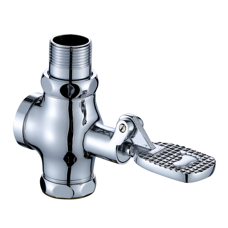 Copper Foot Flush Valve toilet flush valve with elbow foot valve delay flush valve for public places