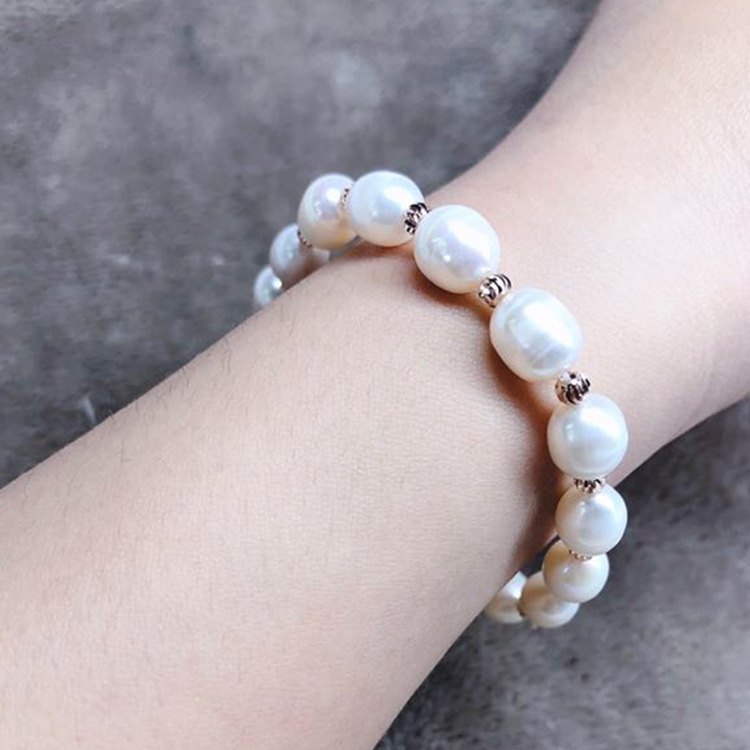 7-8mm Natural Freshwater Pearl Elastic Bead Bracelet Primary Source Korean Running Volume